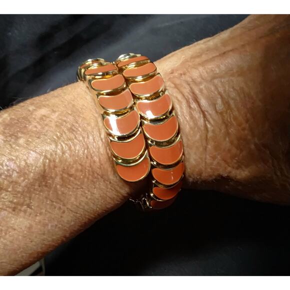 Tori Spelling Snake Watch Orange Enamel Wrap around working model B8502 main image 4